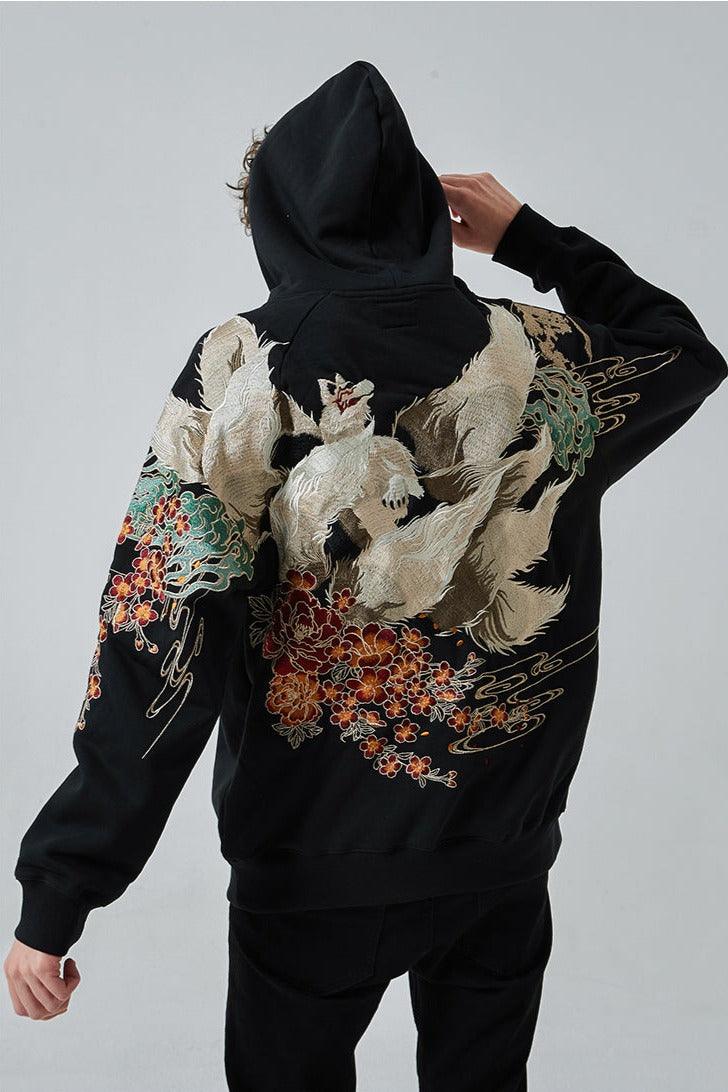 Embroidered Fox Hoodie | Jobatua.com
