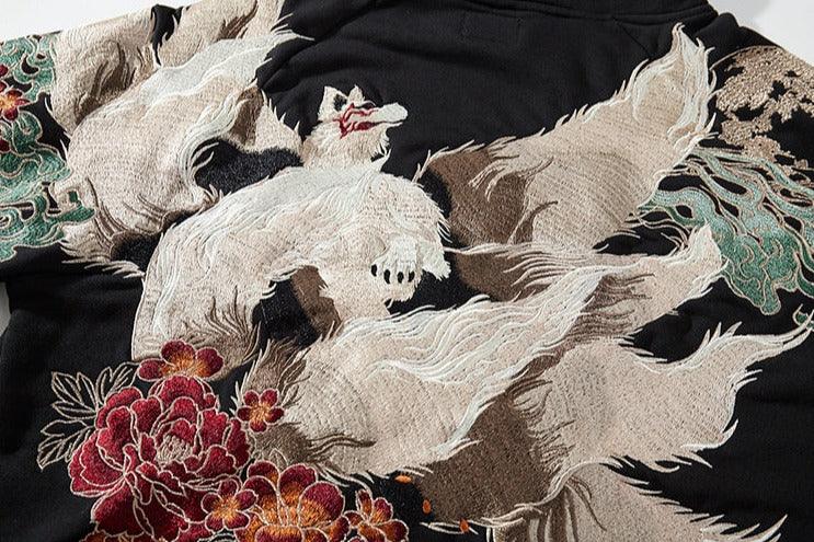 Embroidered Fox Hoodie | Jobatua.com