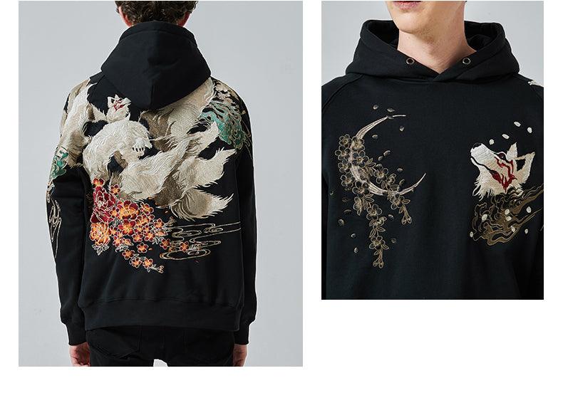 Embroidered Fox Hoodie | Jobatua.com