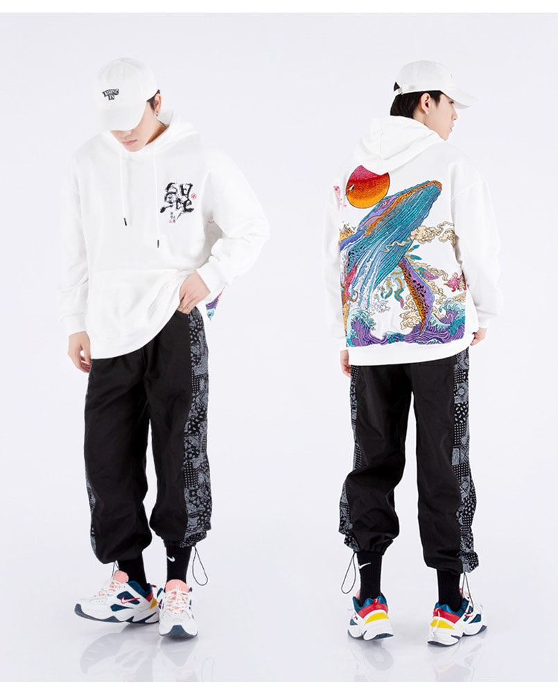 Embroidered Ocean Hoodie by jobatua.com