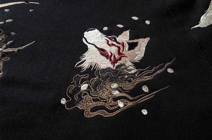 Embroidered Fox Hoodie | Jobatua.com