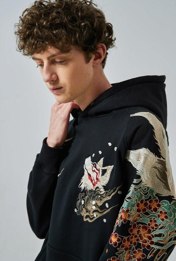 Embroidered Fox Hoodie | Jobatua.com