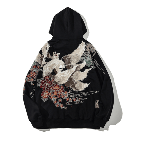 Embroidered Fox Hoodie | Jobatua.com