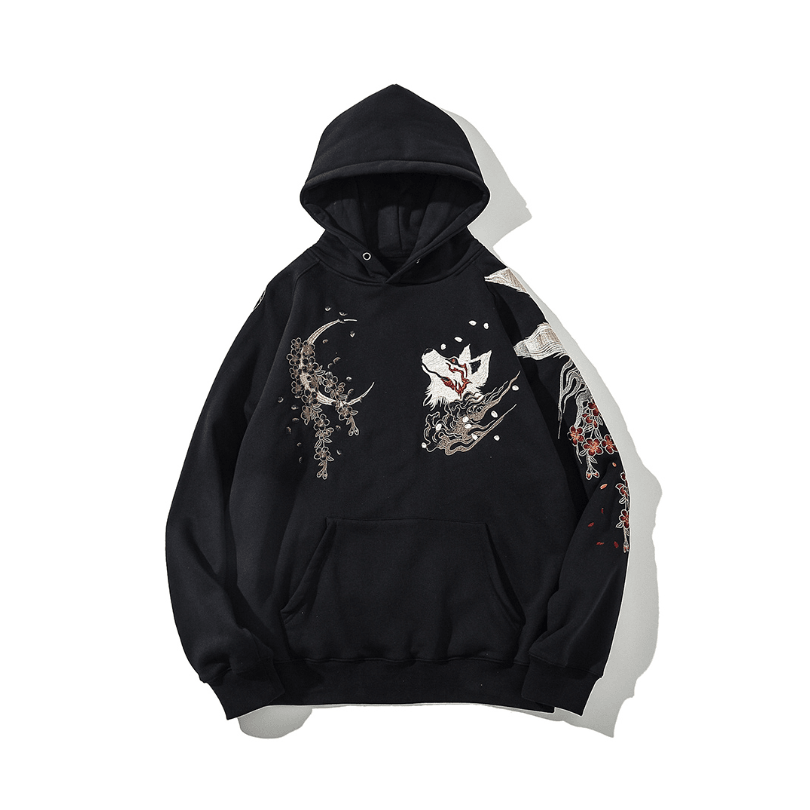 Embroidered Fox Hoodie | Jobatua.com